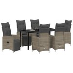 vidaXL Ensemble de salle à manger pour jardin 7 Pièces Beige Poly rotin