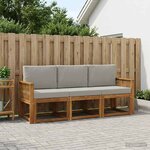 vidaXL Ensemble de canapés d'extérieur 3 pc Naturel et gris clair
