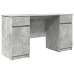 Bureau en béton gris 140x49x76 cm en bois d'ingénierie