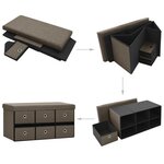 vidaXL Banc de rangement pliable Marron 76x38x38 cm Faux lin