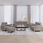 vidaXL Ensemble de canapés 4 Pièces avec coussins taupe tissu