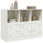 vidaXL Buffet blanc 99x39x73 cm acier
