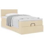 vidaXL Lit ottoman avec matelas crème 90x200 cm tissu