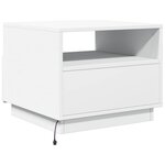 vidaXL Table basse avec lumières LED blanc 50x49x40 cm