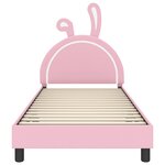 vidaXL Cadre de lit pour enfants avec tête de lit Rose 90 x 200 cm PU