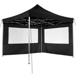 Tectake Tonnelle 3 x 3 m avec 4 rideaux - noir