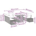 vidaXL Set de salle à manger de jardin de 10 pièces avec des coussins en rotin noir et acacia