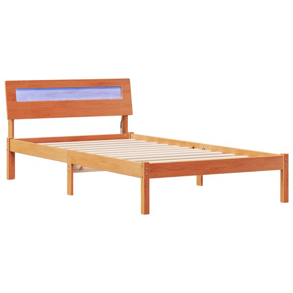 vidaXL Cadre de lit Marron cire 100 x 200 cm Bois massif en pin