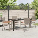 vidaXL Ensemble de salle à manger pour jardin 5 Pièces Gris Poly rotin