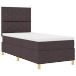 vidaXL Lit à ressorts avec matelas Marron foncé 90 x 190 cm tissu