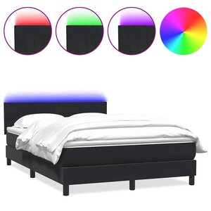 vidaXL Sommier à lattes de lit avec matelas et LED noir 160x210 cm velours