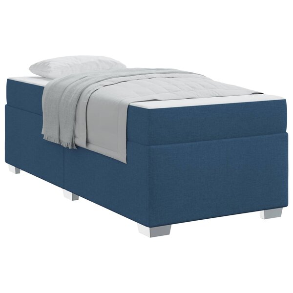 vidaXL Cadre de lit avec matelas Bleu 100 x 200 cm tissu