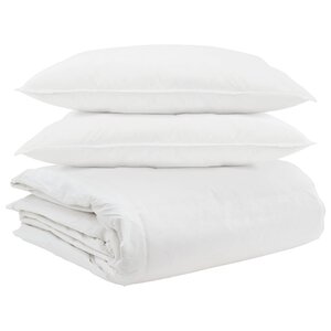 vidaXL Ensemble de Duvet avec oreiller 3 pc Blanc Plume de canard