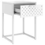 vidaXL Table de chevet Blanc 38x35x54 cm Acier