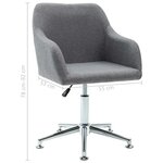 vidaXL Chaises pivotantes à manger lot de 4 gris clair tissu