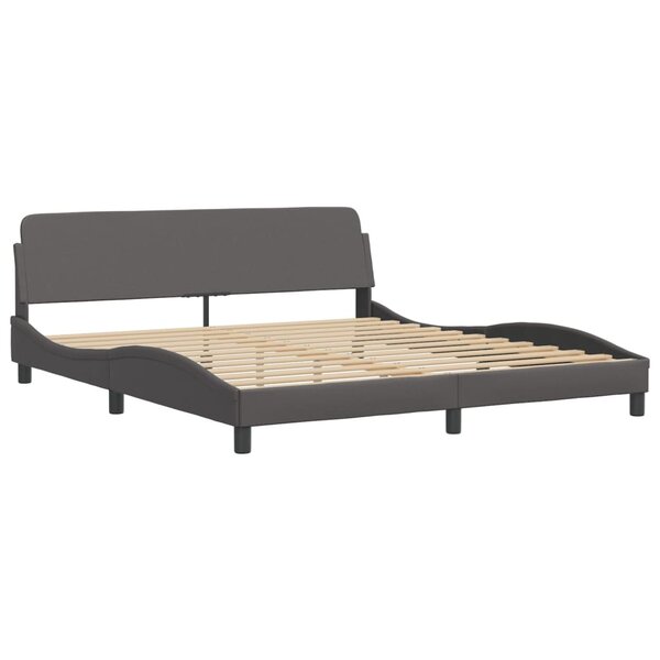 vidaXL Cadre de lit avec tête de lit Gris 180x200 cm Similicuir