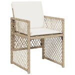 vidaXL Ensemble à manger de jardin et coussins 15 Pièces beige