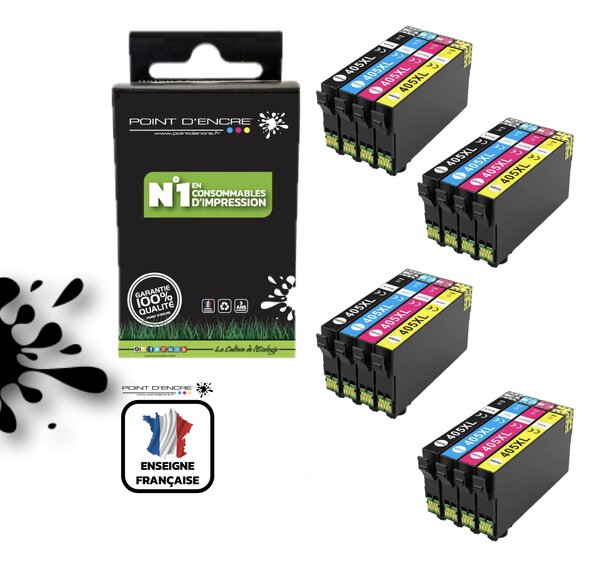 4 X 405XL - Valise - Pack de 4 Cartouches D'encre Noir/Cyan/Magenta/ Jaune - Grande capacité