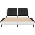 vidaXL Cadre de lit avec LED sans matelas blanc et noir 120x200 cm