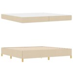 vidaXL Lit à ressorts avec matelas Blanc et crème 200 x 200 cm tissu