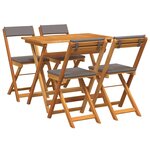 vidaXL Ensemble bistrot 5 Pièces Marron Bois d'acacia massif