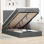 vidaXL Cadre de lit ottoman avec matelas gris foncé 120x190 cm tissu