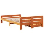 vidaXL Cadre de lit sans matelas cire marron 135x190cm bois pin massif