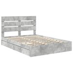 vidaXL Lit de Rangement Gris béton 140 x 190 cm Bois d'ingénierie