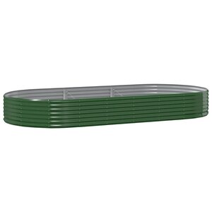 vidaXL Lit surélevé de jardin Acier galvanisé 296x140x36cm Vert