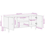 vidaXL Meuble TV 105x33x46 cm Bois massif de manguier
