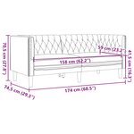 vidaXL Canapé Chesterfield 2 places crème similicuir