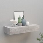 vidaXL Étagère à tiroir murale Gris béton 60x23 5x10 cm MDF