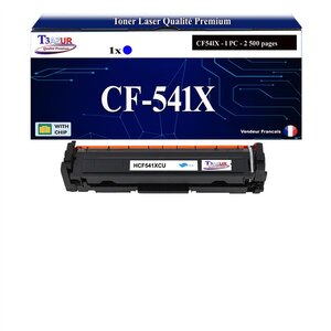 T3AZUR -Toner compatible avec CF541X (203X) pour HP Color LaserJet Pro M254dw M254nw - Cyan