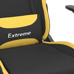 vidaXL Chaise de jeu de massage avec repose-pied Noir et jaune Tissu