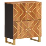 vidaXL Armoire latérale marron et noir 60x33 5x75 cm bois de manguier