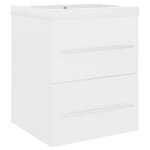 vidaXL Armoire d'évier avec lavabo intégré Blanc Aggloméré