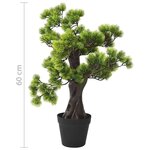 vidaXL Bonsaï de pin artificiel avec pot 60 cm Vert