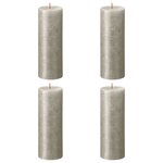 Bolsius Bougies pilier rustiques Shimmer 4 Pièces 190x68 mm Champagne