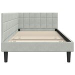 vidaXL Cadre de lit d'angle Gris clair 90 x 190 cm Velours