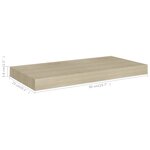 vidaXL Étagères murales flottantes 2 Pièces chêne 50x23x3 8 cm MDF