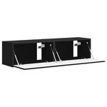 vidaXL Meuble TV mural 2 Pièces Noir 60 x 31 x 29.5 cm Bois d'ingénierie
