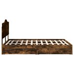 vidaXL Lit de Rangement Chêne fumé 160 x 200 cm Bois d'ingénierie