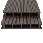 vidaXL Planche de terrasse 16 Pièces Marron foncé WPC