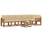 vidaXL Ensemble de canapés d'extérieur 7 Pièces Naturel et Beige