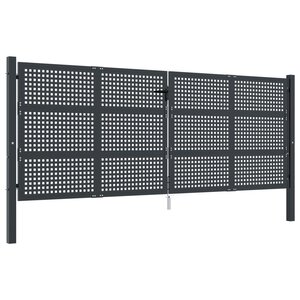 vidaXL Portail de jardin anthracite 400x200 cm acier