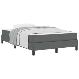 vidaXL Lit à ressorts avec matelas Gris foncé 120 x 200 cm tissu