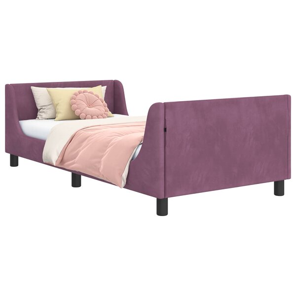 vidaXL Cadre de lit pour enfants avec tête de lit Violet 80 x 200 cm