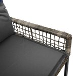 vidaXL Banc extérieur Gris 118 x 55 x 82 cm Rotin PE et tissu