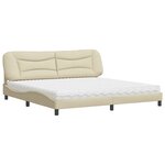 vidaXL Lit avec matelas crème 200x200 cm tissu