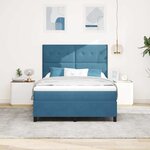 vidaXL Lit à ressorts avec matelas Bleu foncé 160 x 200 cm tissu